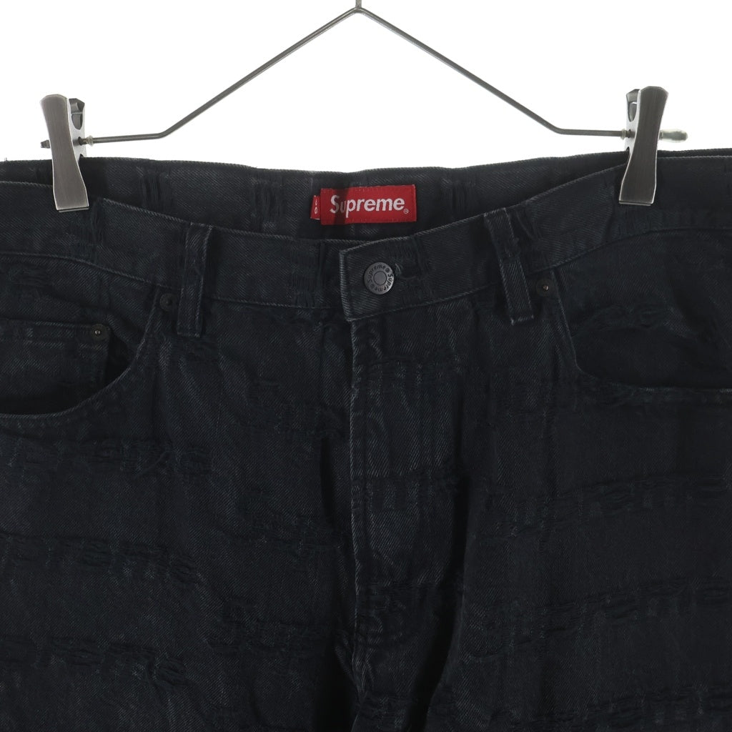 SUPREME(シュプリーム) 21SS Frayed Logos Regular Jean Black フレイド ロゴ レギュラー デニムパンツ ジーンズ ブラック
