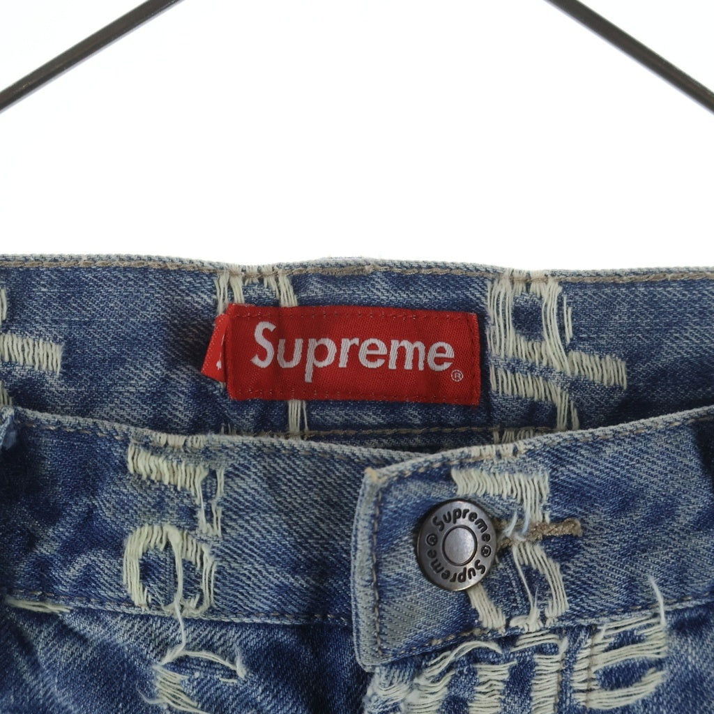 SUPREME(シュプリーム) 21SS Frayed Logos Regular Jean Blue フレイド ロゴ レギュラー デニムパンツ ジーンズ インディゴ
