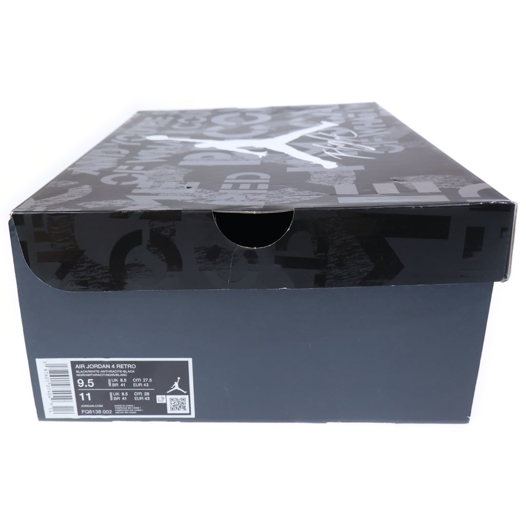 NIKE(ナイキ) AIR JORDAN 4 RETRO Fear エアジョーダン レトロ フィアー ミッドカットスニーカー ブラック/グレー US9.5/27.5cm FQ8138-002