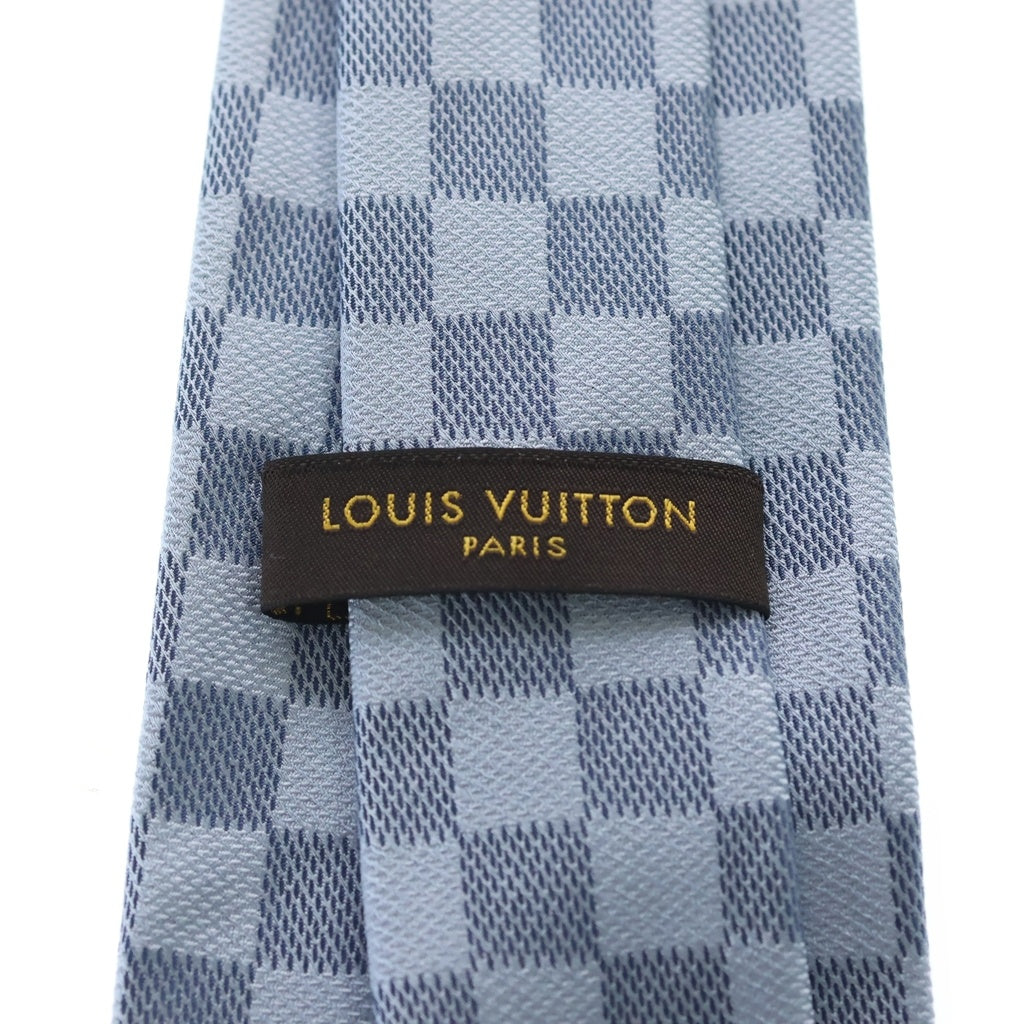LOUIS VUITTON(ルイヴィトン) ダミエ ロゴ刻印 シルクネクタイ ブルー