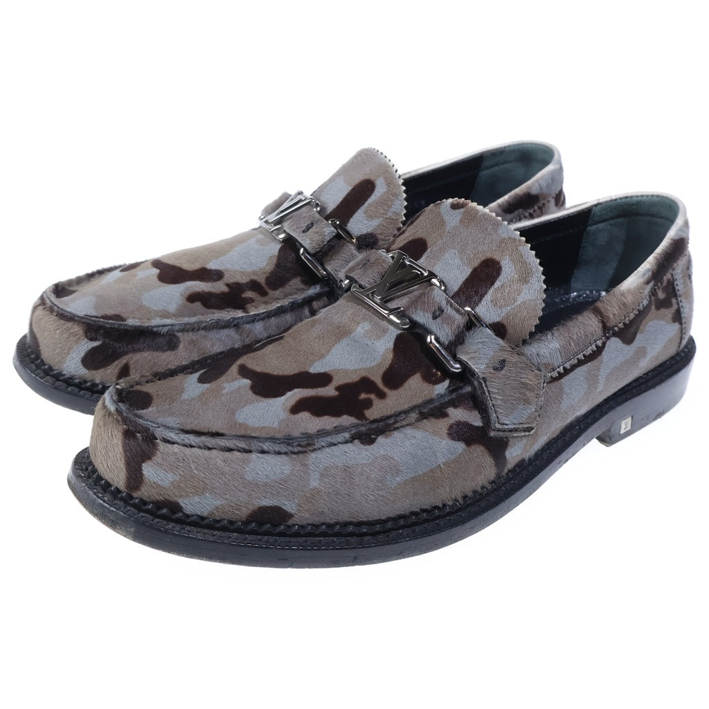 LOUIS VUITTON(ルイヴィトン) カモフラ LVホースビット ハラコ ローファー グレー FA0153