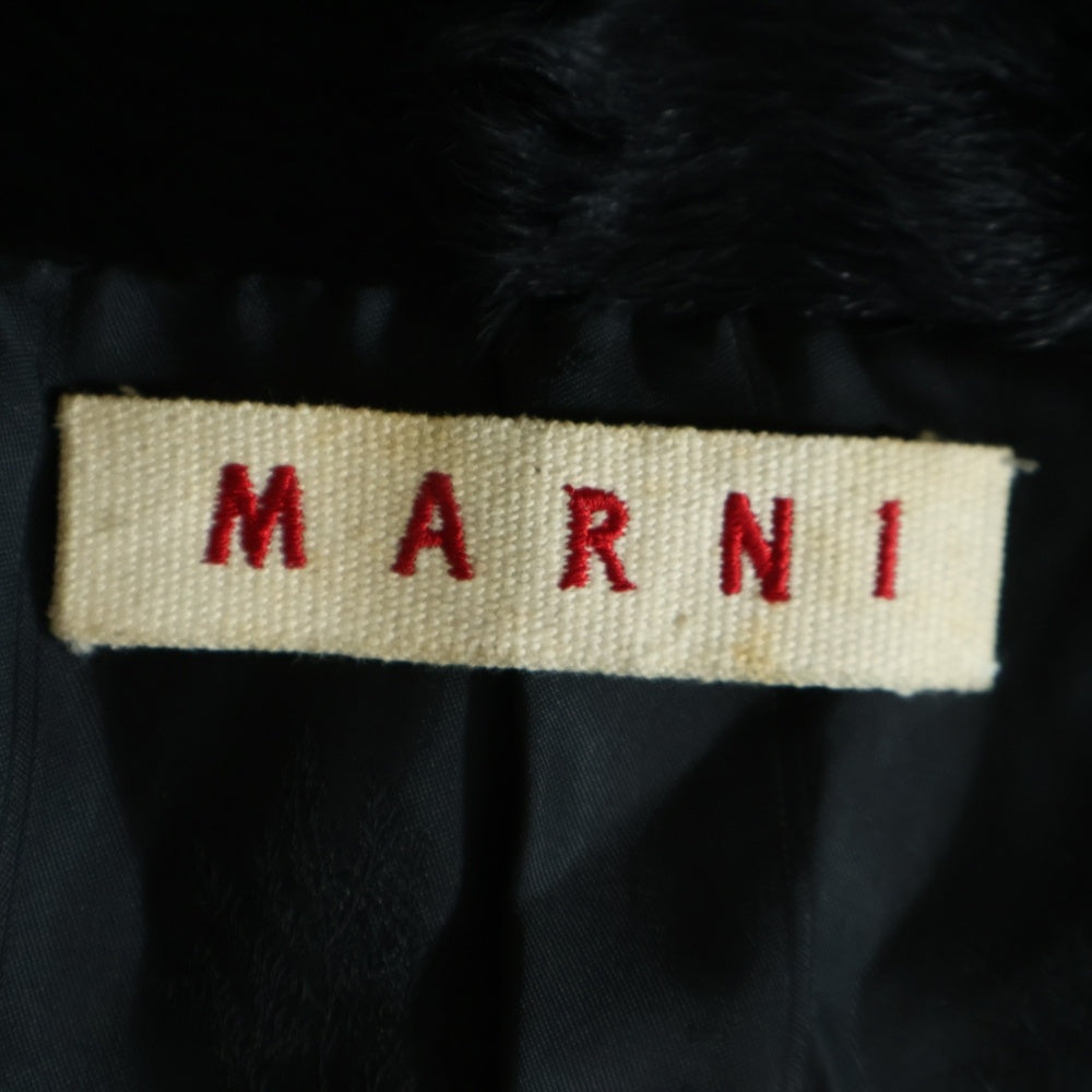 MARNI(マルニ) ラムファー イタリア製 ショットコート ジャケット レディース ブラック