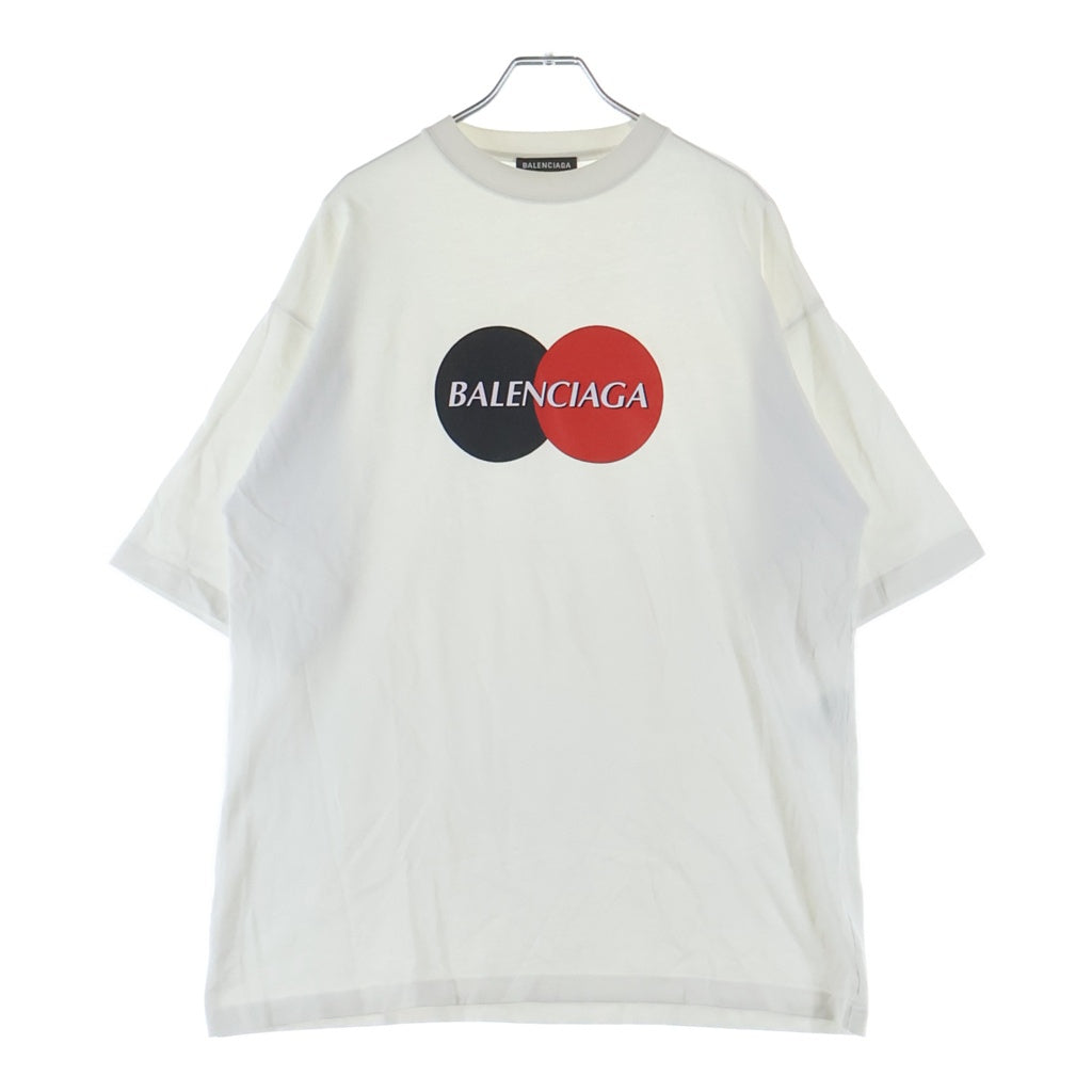 BALENCIAGA(バレンシアガ) マスターカードロゴプリント クルーネック半袖Tシャツ カットソー ホワイト 620969 TIV79