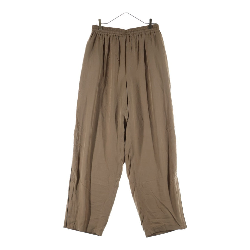 BALENCIAGA(バレンシアガ) LOOSE-FITTING TROUSERS ルーズフィッティング ロゴエンブロイダリー リヨセルポプリントラックパンツ トラウザーズ ブラウン 643052 TFO02