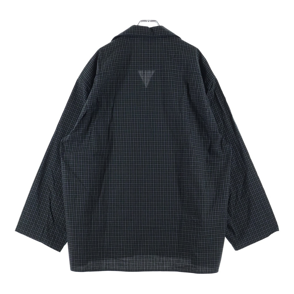 BALENCIAGA(バレンシアガ) 21SS Mirco Tartan Oversized Shirt マイクロタータンチェック オーバーサイズ 長袖シャツ ネイビー/グリーン 659014 TKM34