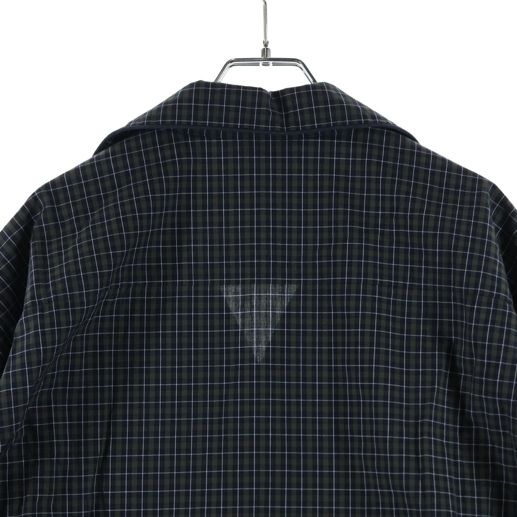 BALENCIAGA(バレンシアガ) 21SS Mirco Tartan Oversized Shirt マイクロタータンチェック オーバーサイズ 長袖シャツ ネイビー/グリーン 659014 TKM34