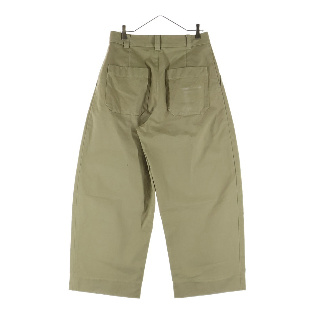 STUDIO NICHOLSON(スタジオニコルソン) SORTE SNM-1248 PEACHED COTTON TWILL TAN ソルテ ピーチド コットンツイル タン ジップアップ ワイドパンツ ベージュ 51-10-751047