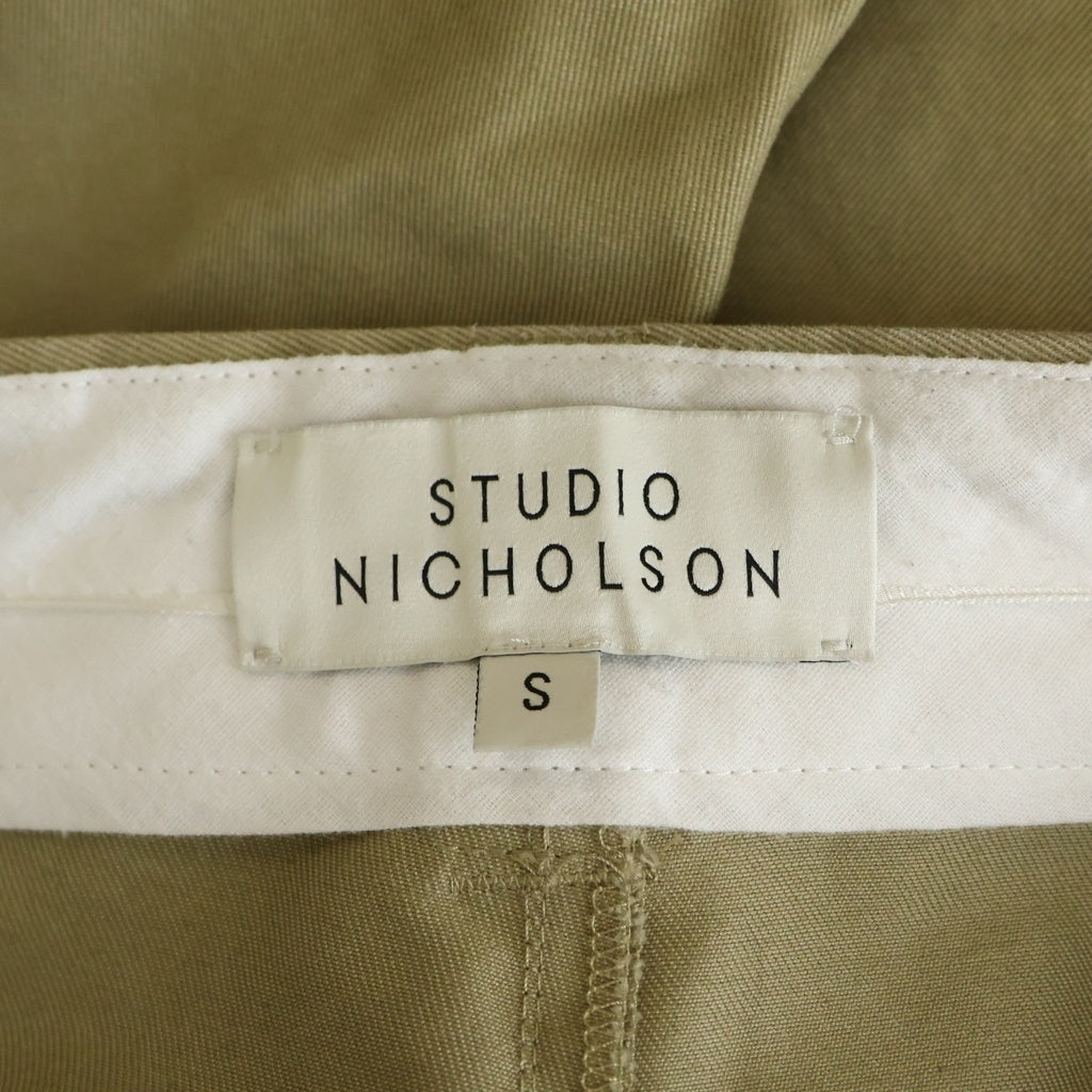 STUDIO NICHOLSON(スタジオニコルソン) SORTE SNM-1248 PEACHED COTTON TWILL TAN ソルテ ピーチド コットンツイル タン ジップアップ ワイドパンツ ベージュ 51-10-751047