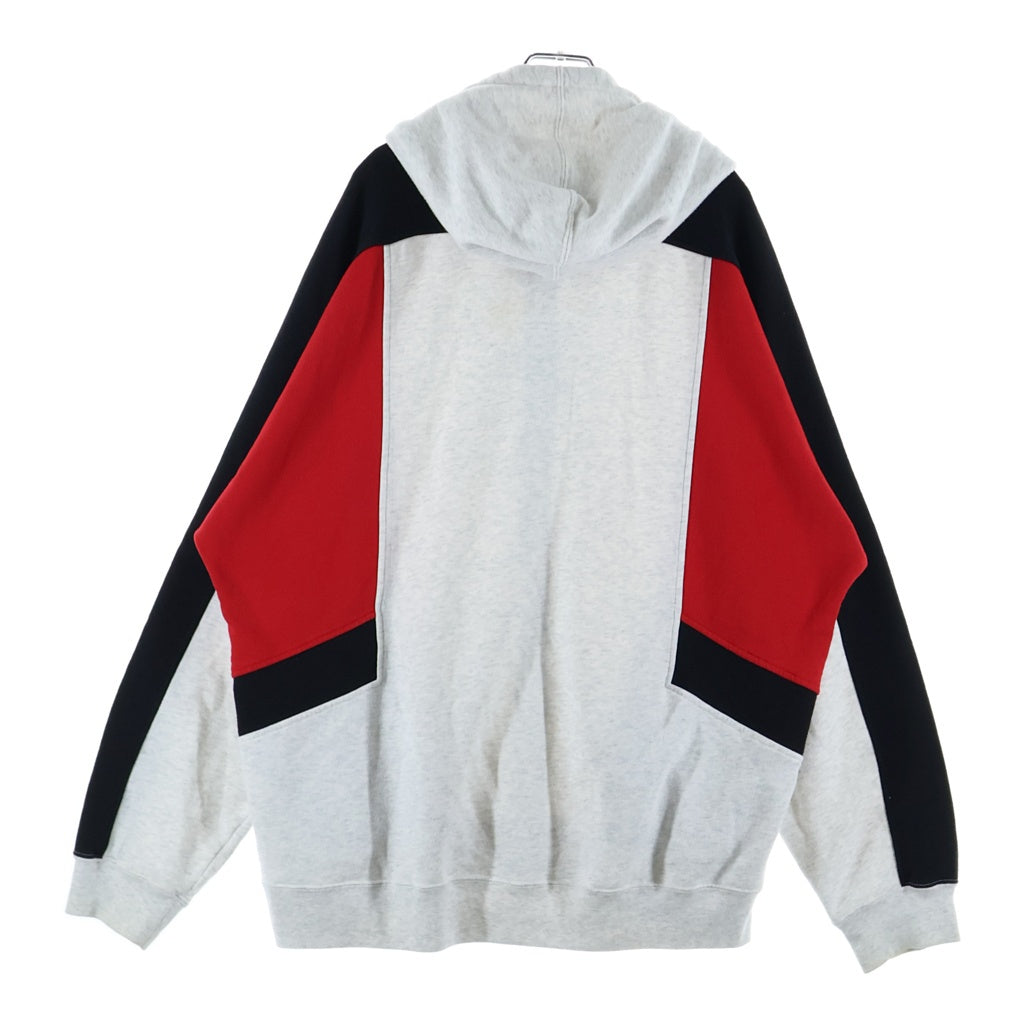 SUPREME(シュプリーム) 20SS Color Blocked Zip Up Hoodie カラー ブロック サイドロゴ スウェットジップアップパーカー ホワイト/レッド