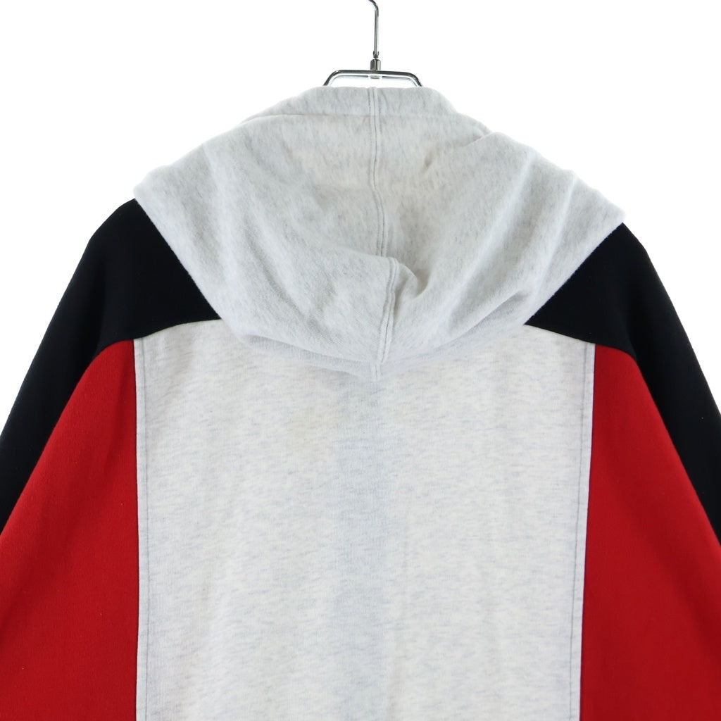 SUPREME(シュプリーム) 20SS Color Blocked Zip Up Hoodie カラー ブロック サイドロゴ スウェットジップアップパーカー ホワイト/レッド