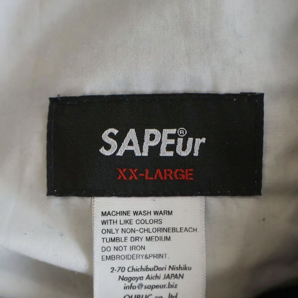 SAPEur(サプール) 切り替えデザイン ドローストリング トラックデニムパンツ インディゴ