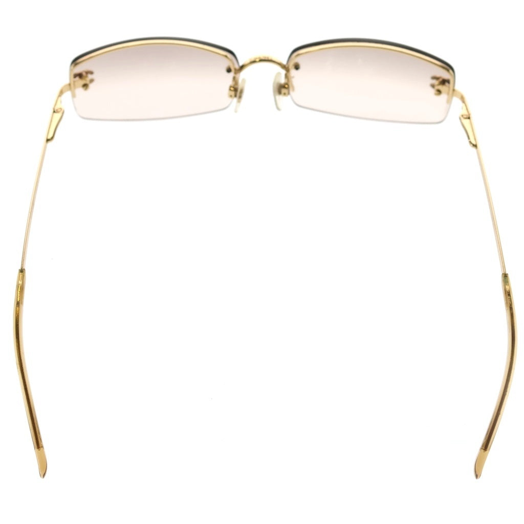 CHANEL(シャネル) 4093-B ラインストーンココマーク カラーレンズ リムレス サングラス アイウェア メガネ ブラウン レディース