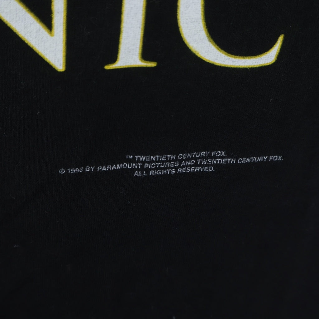 VINTAGE(ヴィンテージ) 90S TITANIC 1998 PROMO TEE STANLEY DESANTIS ヴィンテージ USA製 ムービープリント クルーネック 半袖Tシャツ カットソー ブラック