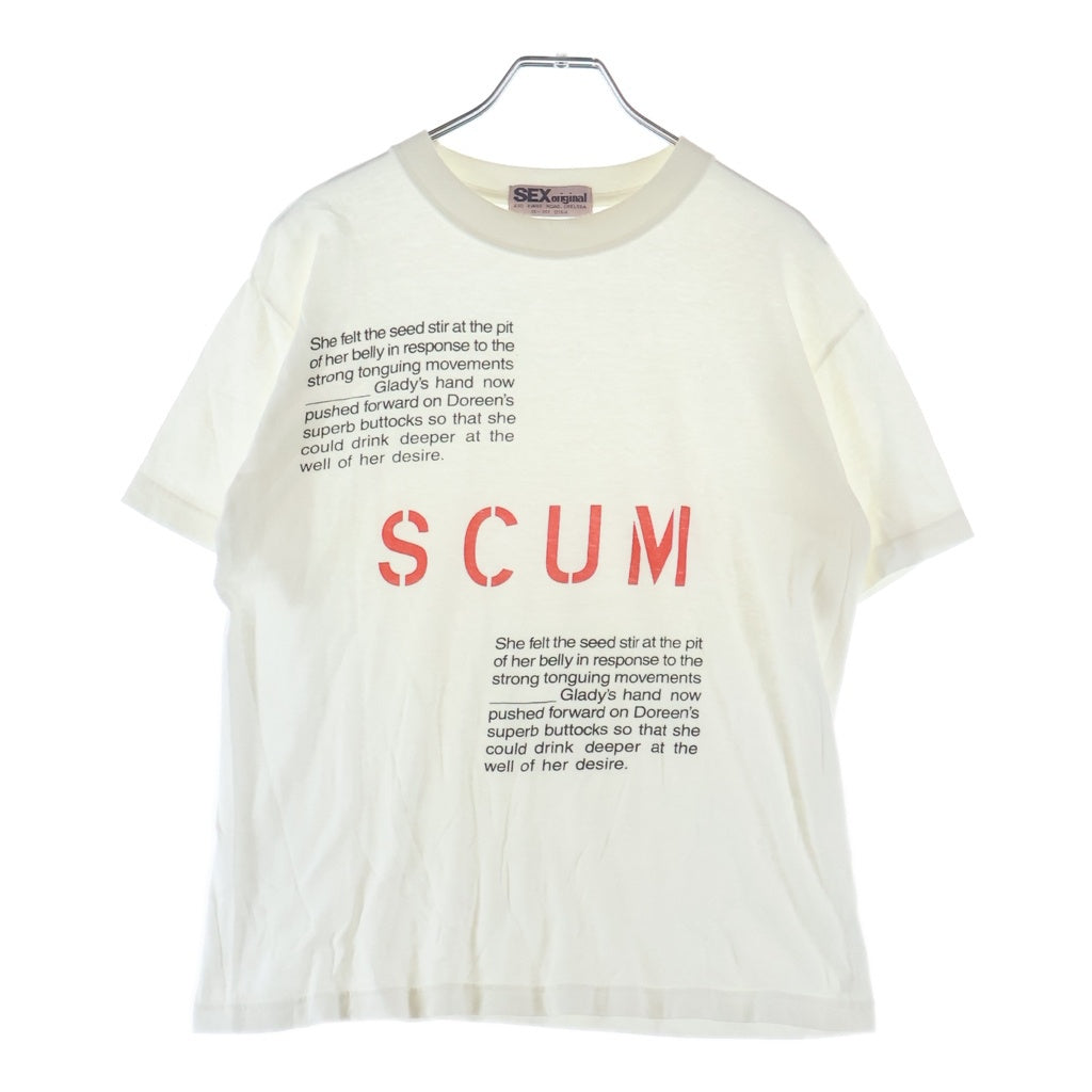 VINTAGE(ヴィンテージ) SEX Original SCUM 復刻 テキストプリント クルーネック 半袖パンクTシャツ カットソー ホワイト
