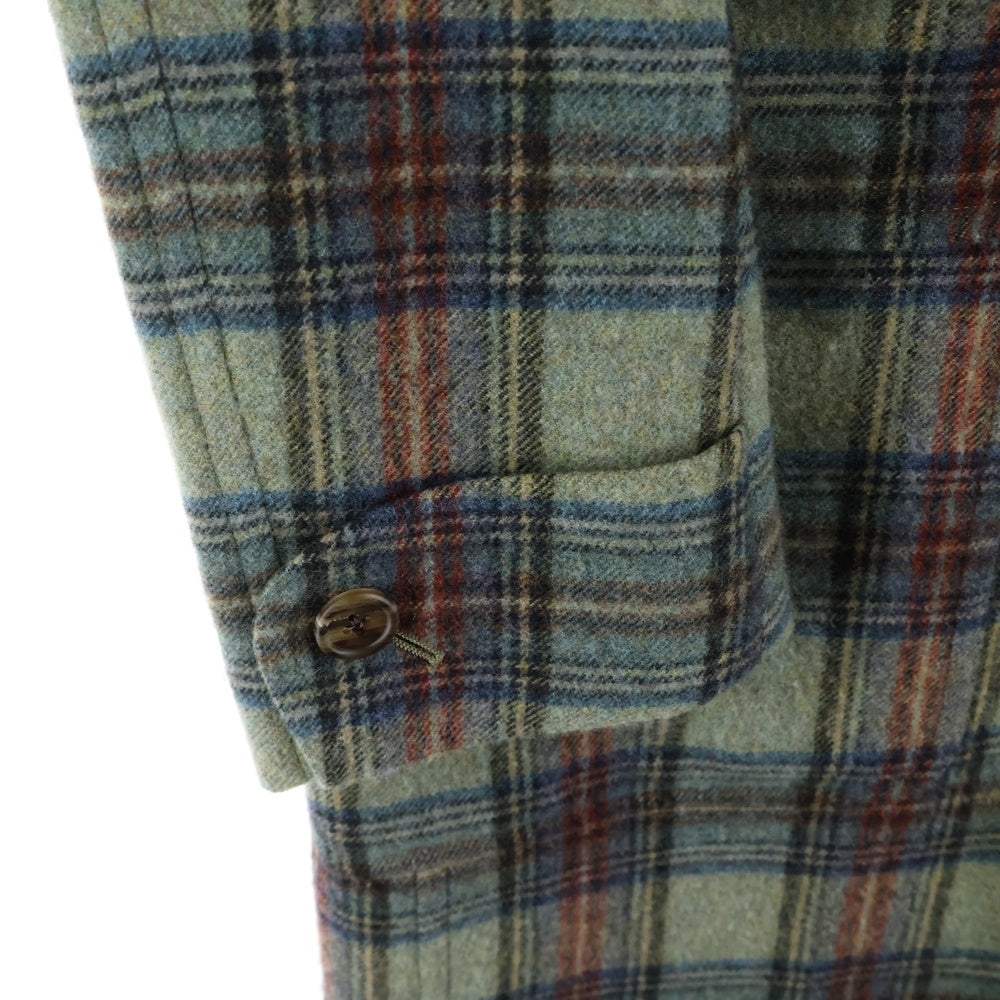 Paul Smith COLLECTION(ポールスミス コレクション) ウール チェック総柄 チェスターコート グリーン PC-NH-43072