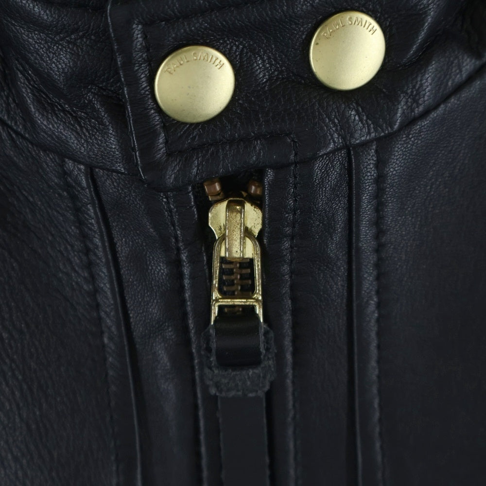 Paul Smith(ポールスミス) ラムレザー シングルライダースジャケット ブラック PP-MN-31274