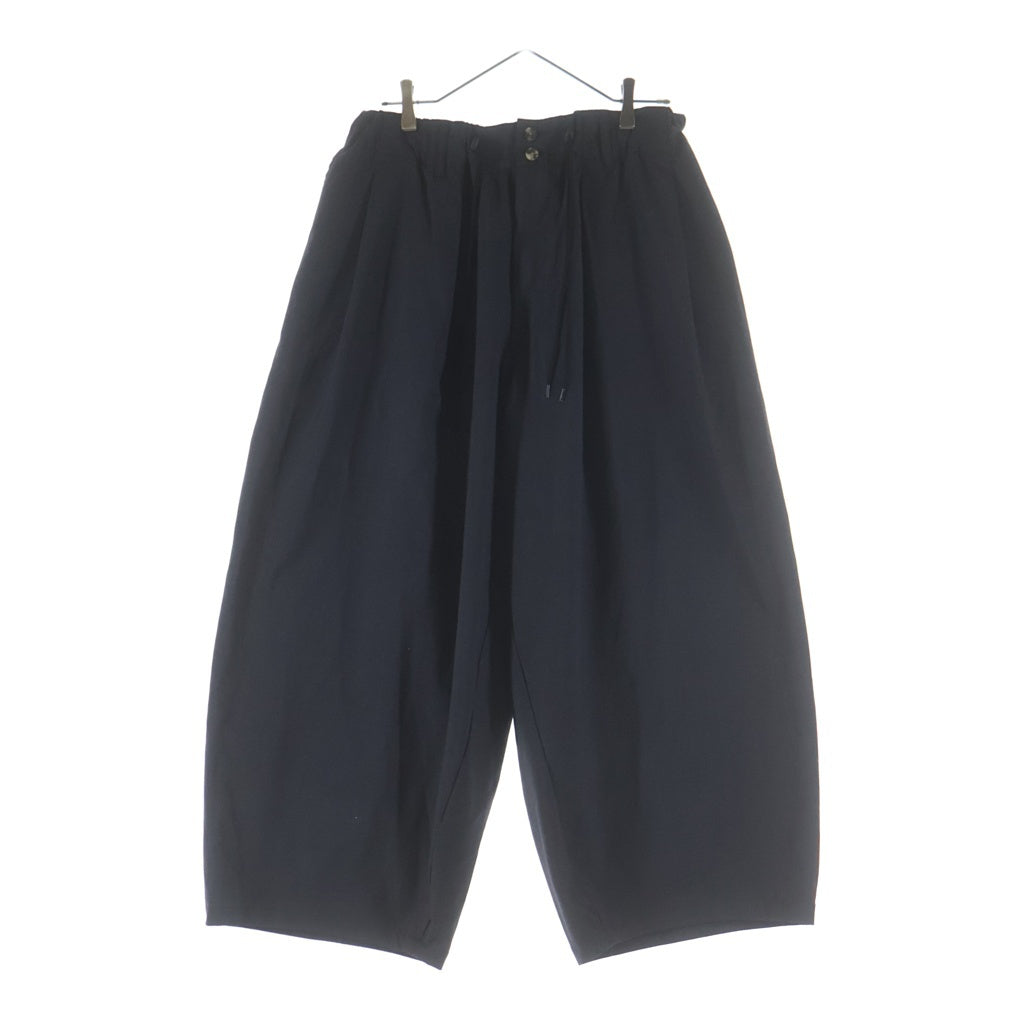 NO BRAND(ノーブランド) SILLAGE (シアージ) ウール ウエストドローコード タックワイドスラックスパンツ グレー