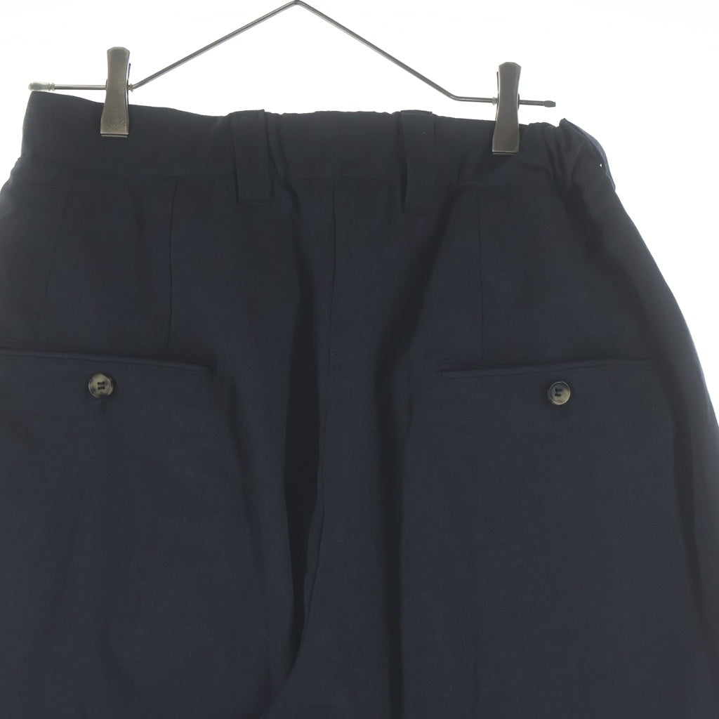 NO BRAND(ノーブランド) SILLAGE (シアージ) ウール 裾ドローコード ワイドスラックスパンツ グレー