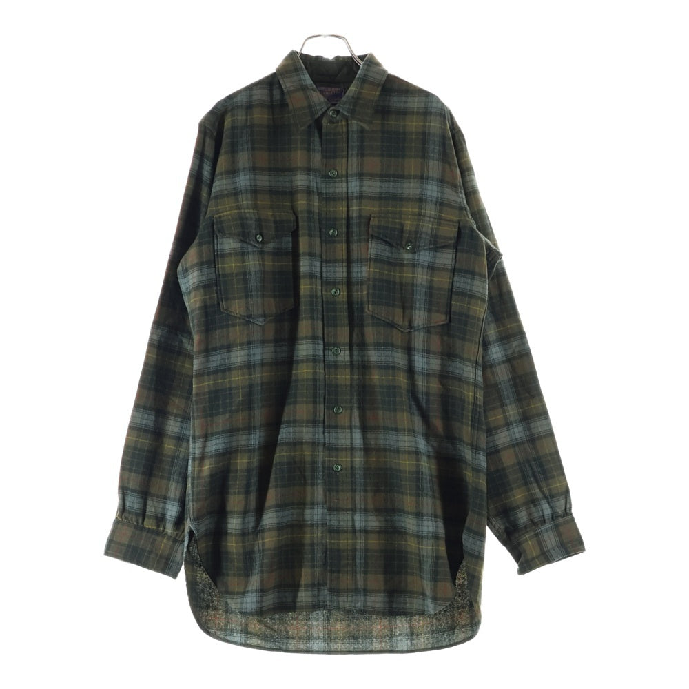 PENDLETON(ペンドルトン) 50S VINTAGE ヴィンテージ ウール タータンチェック 長袖フランネルシャツ カーキ