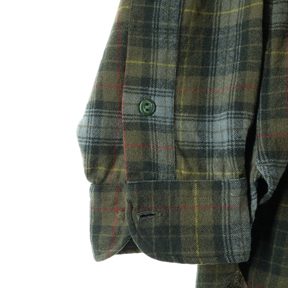 PENDLETON(ペンドルトン) 50S VINTAGE ヴィンテージ ウール タータンチェック 長袖フランネルシャツ カーキ