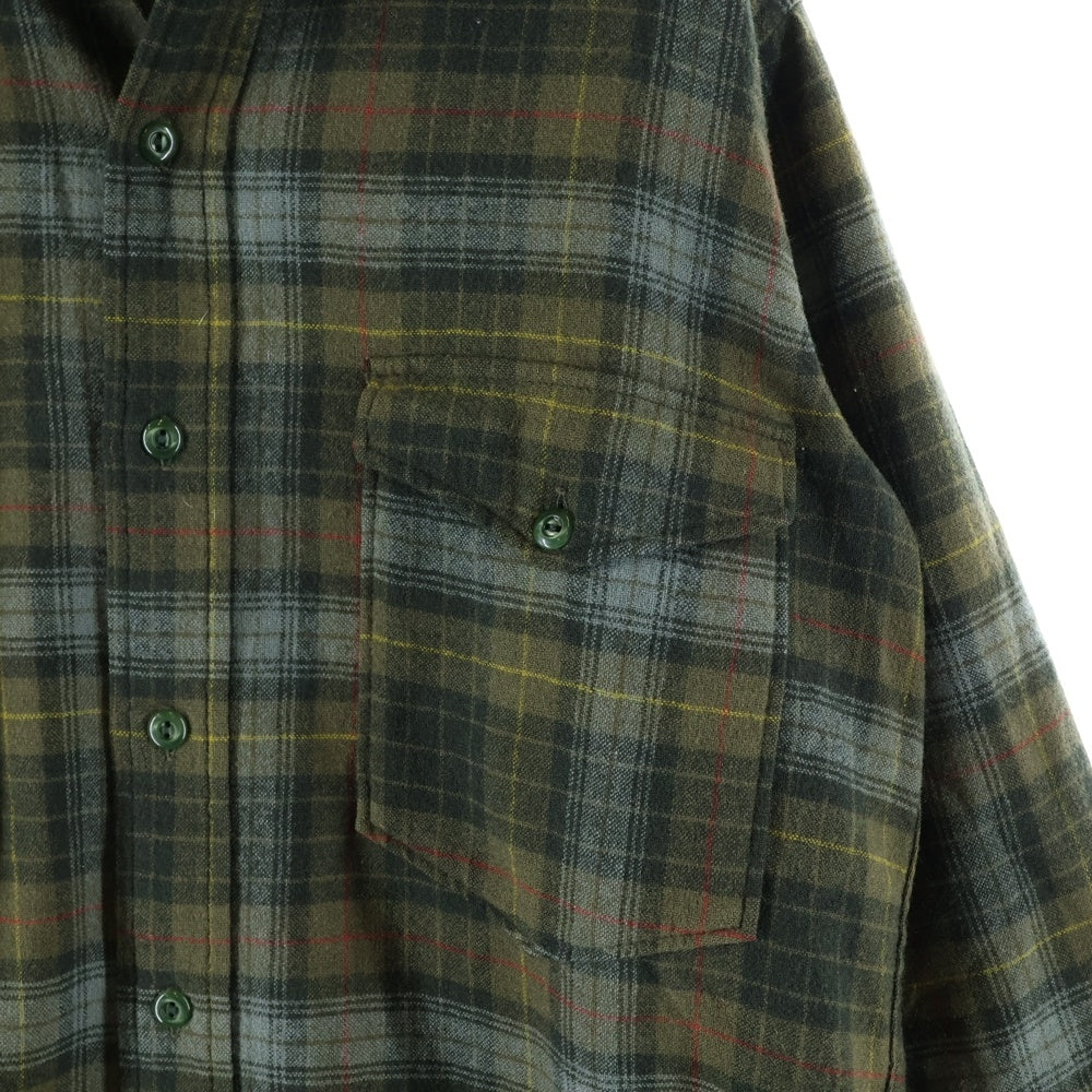 PENDLETON(ペンドルトン) 50S VINTAGE ヴィンテージ ウール タータンチェック 長袖フランネルシャツ カーキ