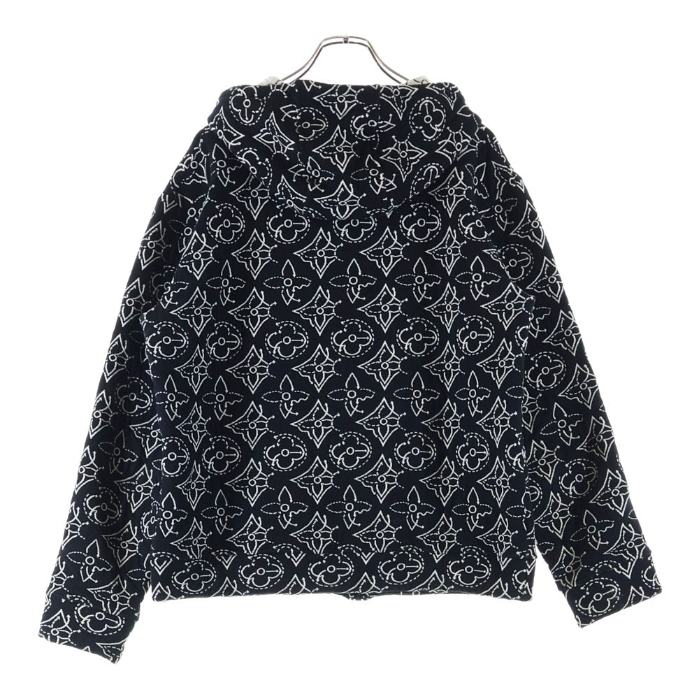 LOUIS VUITTON ルイヴィトン 21AW ×NBA Strategic Flowers Quilted Hoodie フラワーキルテッド ジップアップパーカー フーディ ブラック RM212M DM0 HLY12W LOUIS VUITTON(ルイヴィトン) 21AW ×NBA Strategic Flowers Quilted