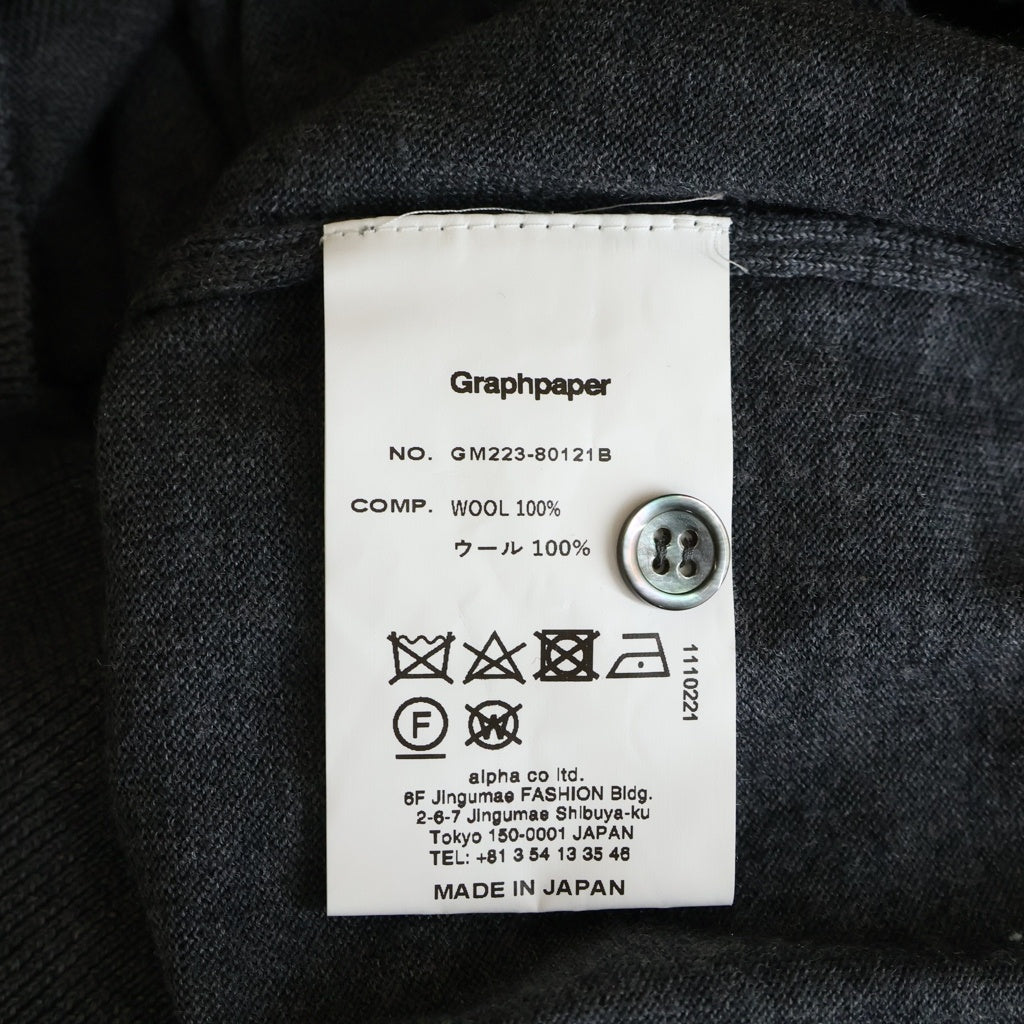 Graphpaper(グラフペーパー) 22AW レーヨン ロングスリープ ポロシャツ グレー GM223-80121B