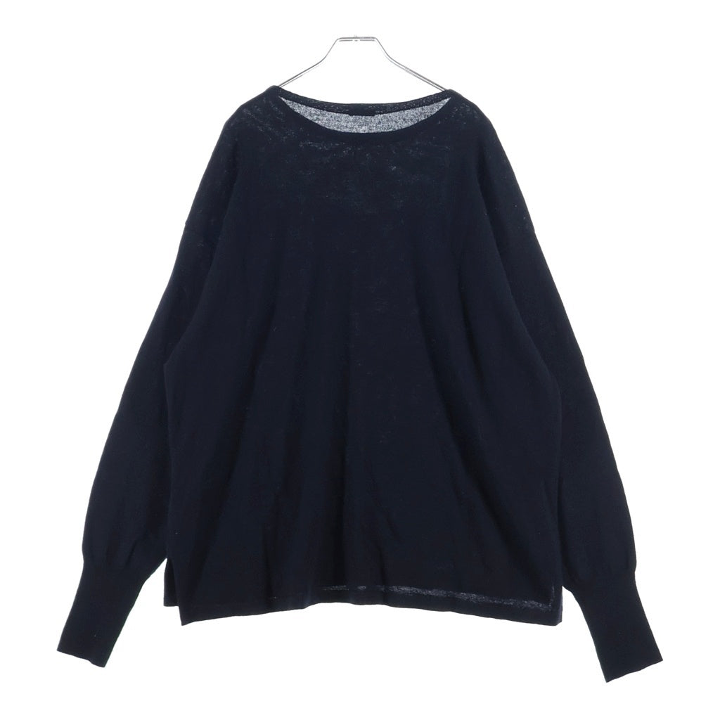 COMOLI(コモリ) 23SS ウール和紙 コモリニット クルーネックサマーニット ブラック X01-06007