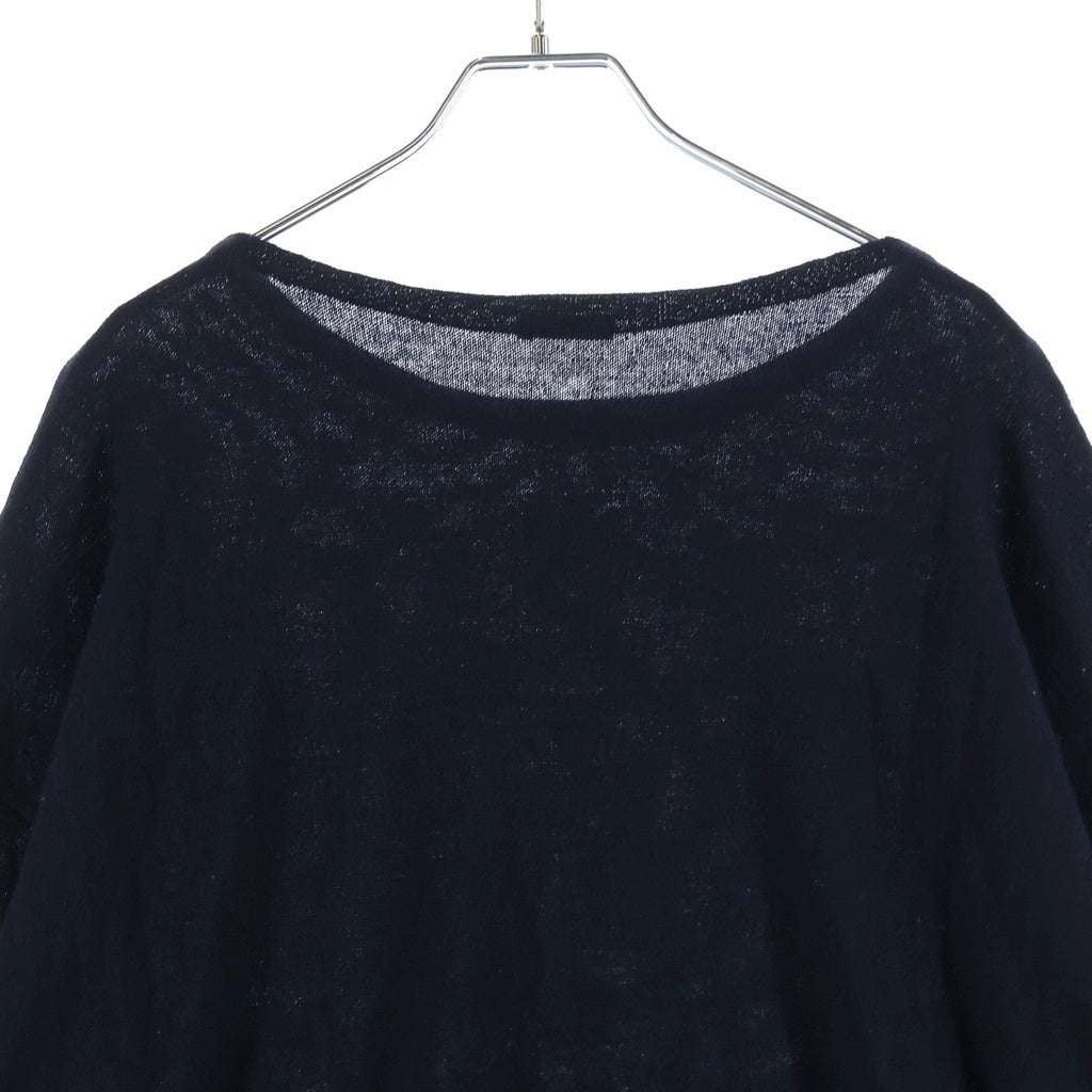 COMOLI(コモリ) 23SS ウール和紙 コモリニット クルーネックサマーニット ブラック X01-06007