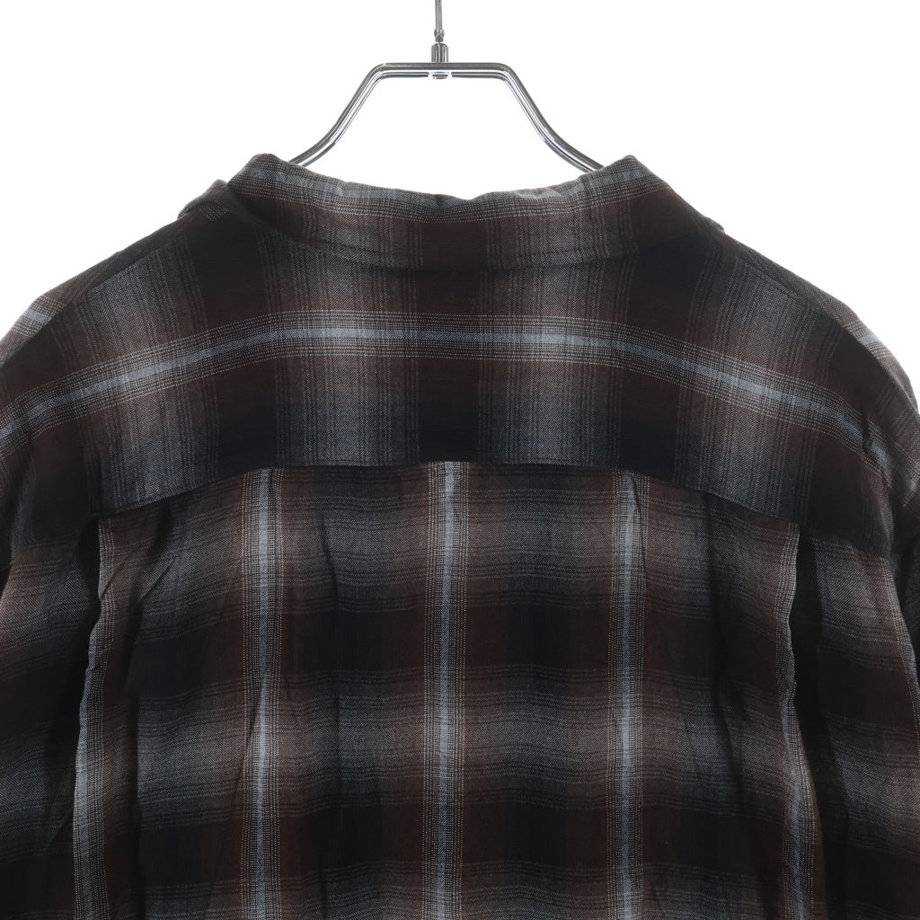 Ernie Palo(アーニーパロ) RAYON CHECK S/S SHIRT レーヨン オンブレチェック ショートスリーブ オープンカラーシャツ ブラウン EP09SH06