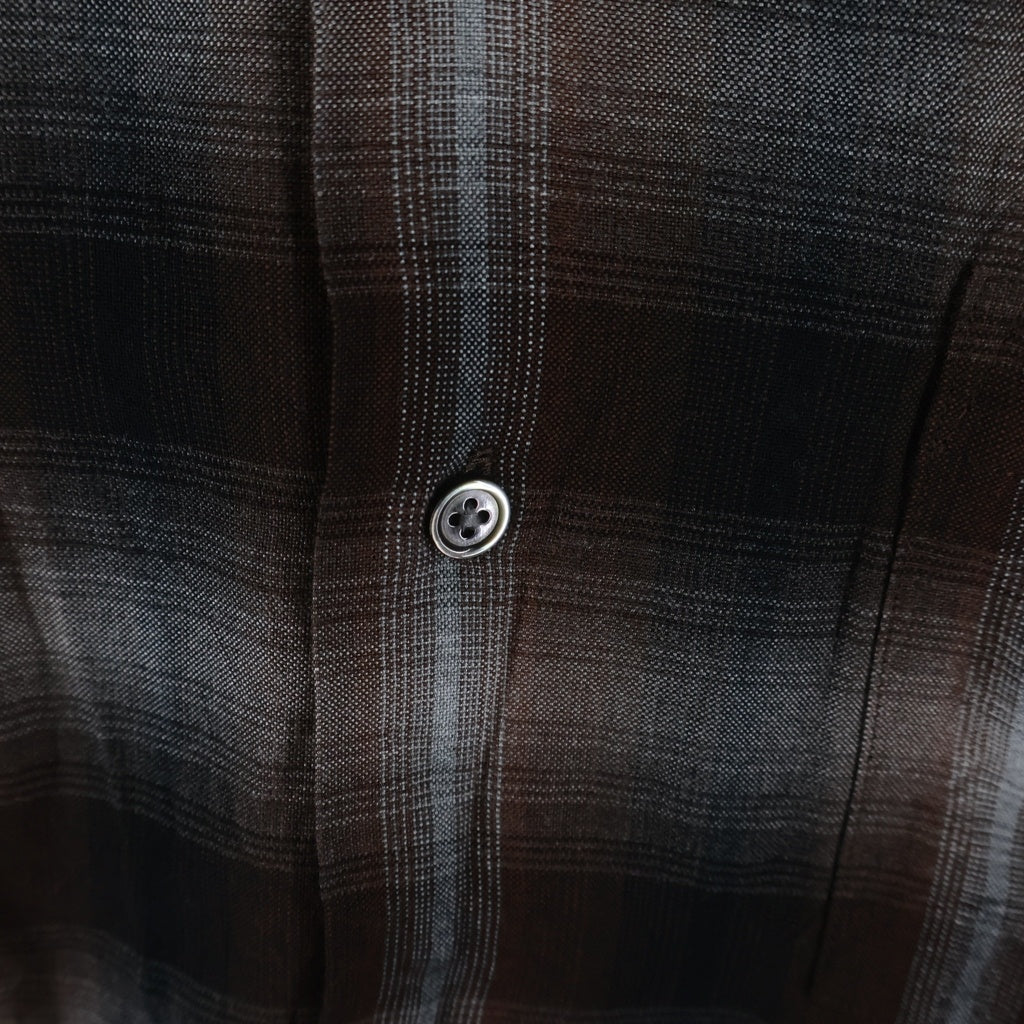 Ernie Palo(アーニーパロ) RAYON CHECK S/S SHIRT レーヨン オンブレチェック ショートスリーブ オープンカラーシャツ ブラウン EP09SH06