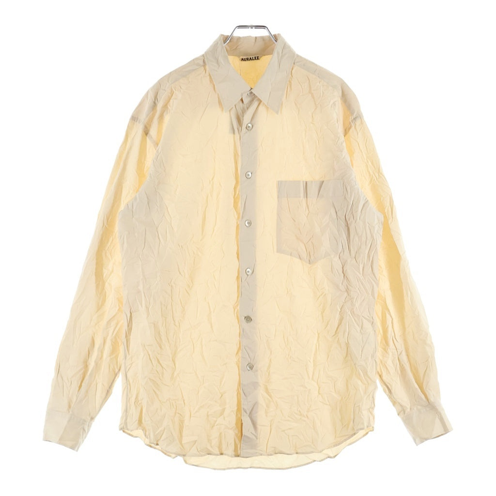 AURALEE オーラリー 24SS WRINKLED WASHED FINX TWILL SHIRT リンクルド ウォッシュド フィンクス ツイル 長袖シャツ ベージュ A24SS02FW AURALEE(オーラリー) 24SS WRINKLED WASHED FINX TWILL SHIRT リンク