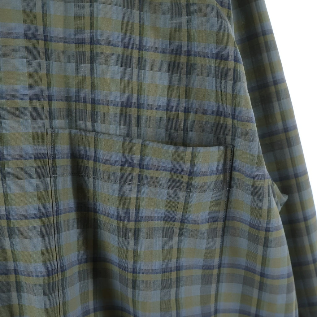 AURALEE(オーラリー) 19SS SUPER LIGHT WOOL CHECK SHIRTS スーパー ライト ウール 長袖チェックシャツ グレー A9SS01LC