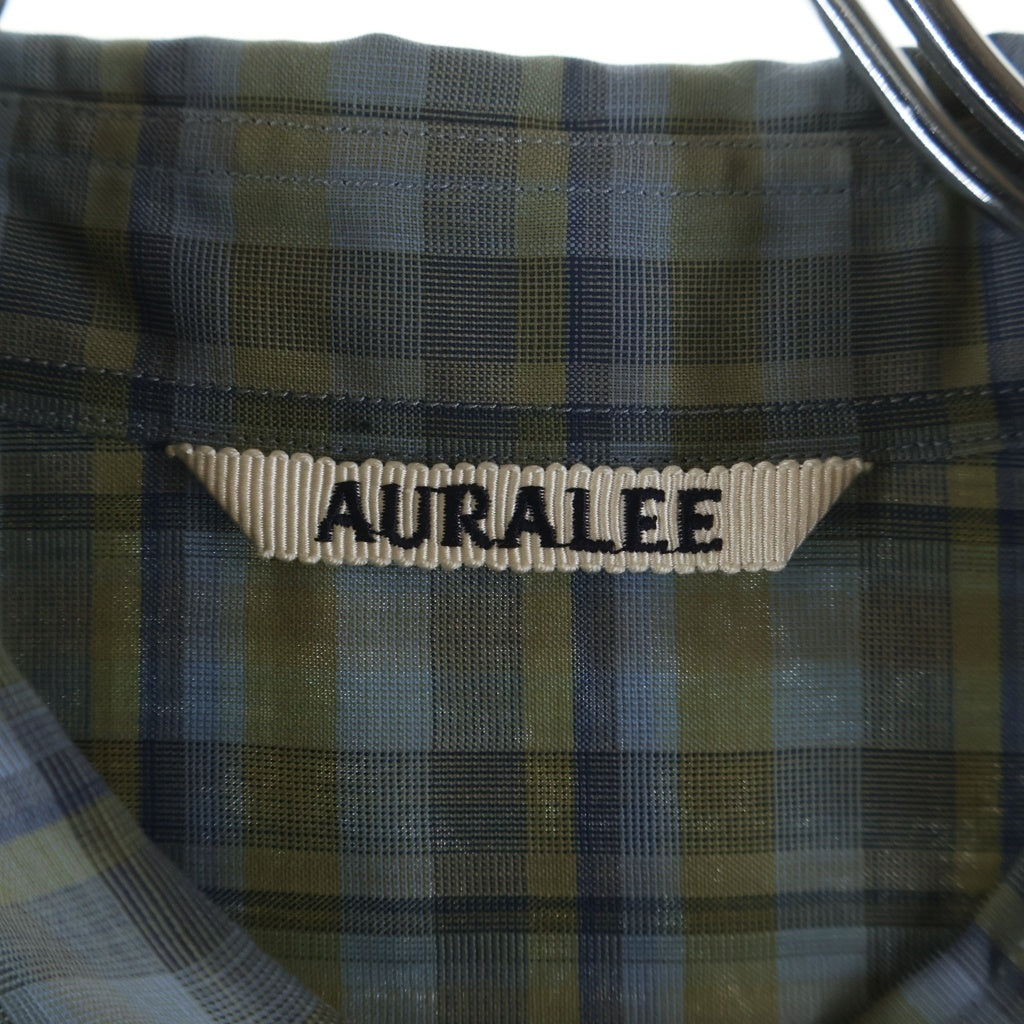 AURALEE(オーラリー) 19SS SUPER LIGHT WOOL CHECK SHIRTS スーパー ライト ウール 長袖チェックシャツ グレー A9SS01LC
