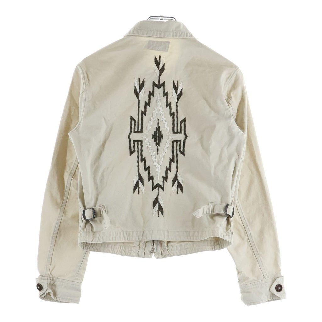 RRL(ダブルアールエル) Embroidered Western Jacket エンブロイダリー ジップアップ ウエスタンジャケット レディース ホワイト
