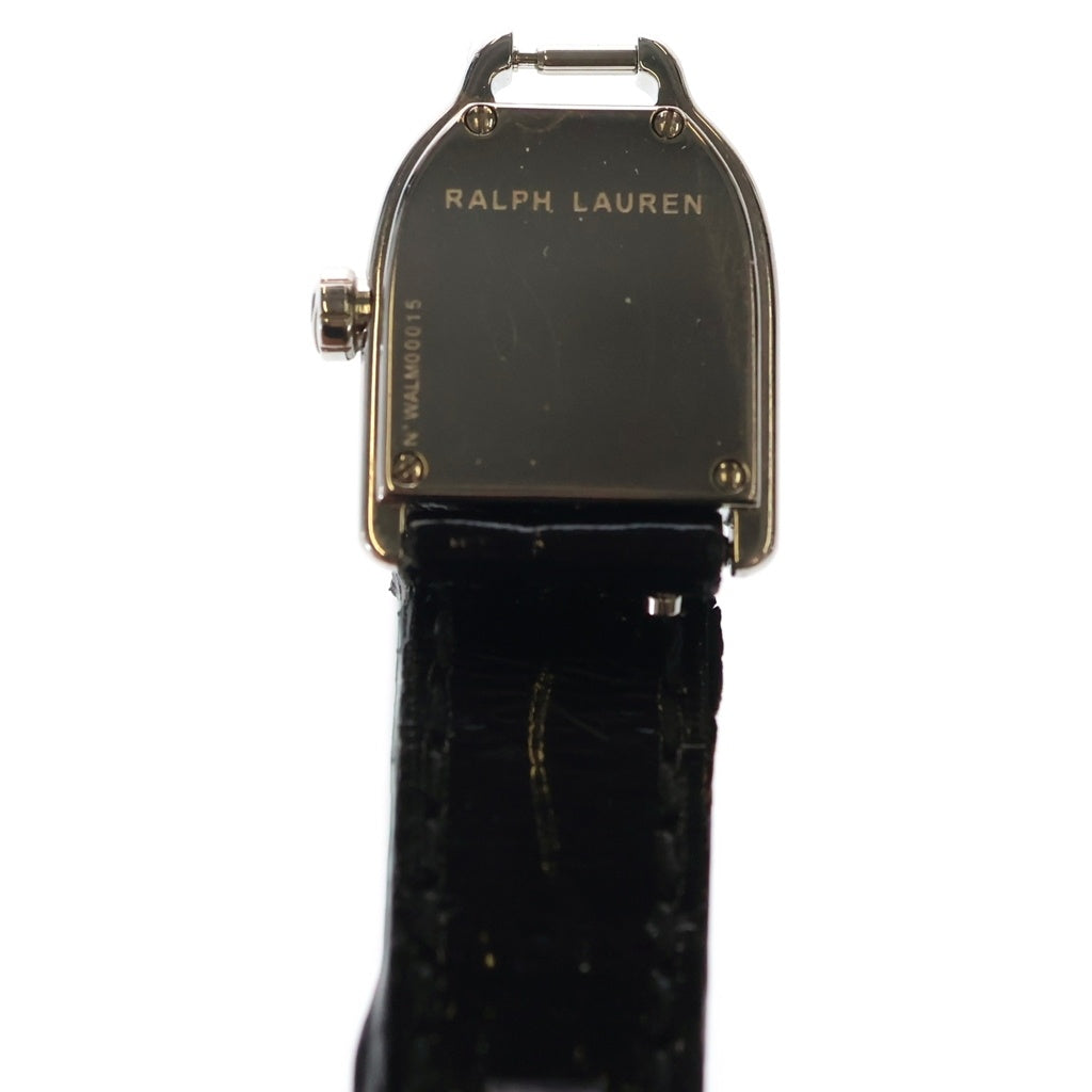 RALPH LAUREN(ラルフローレン) スティラップコレクション ミニ クォーツ文字盤 レザーブレス 時計 ホワイト/ブラウン