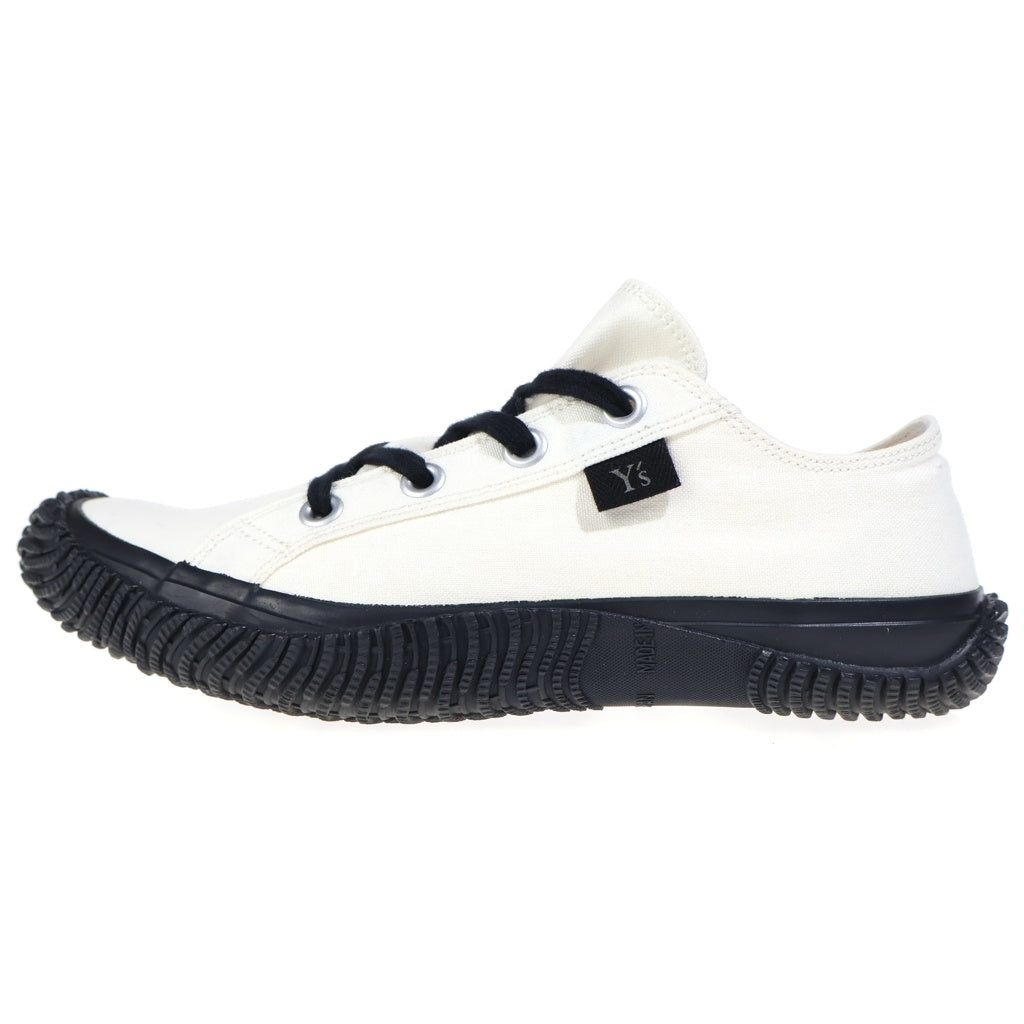 Y's(ワイズ) COTTON CANVAS LOW-TOP SNEAKERS コットンキャンバス ローカットスニーカー ホワイト/ブラック YA-E10-007