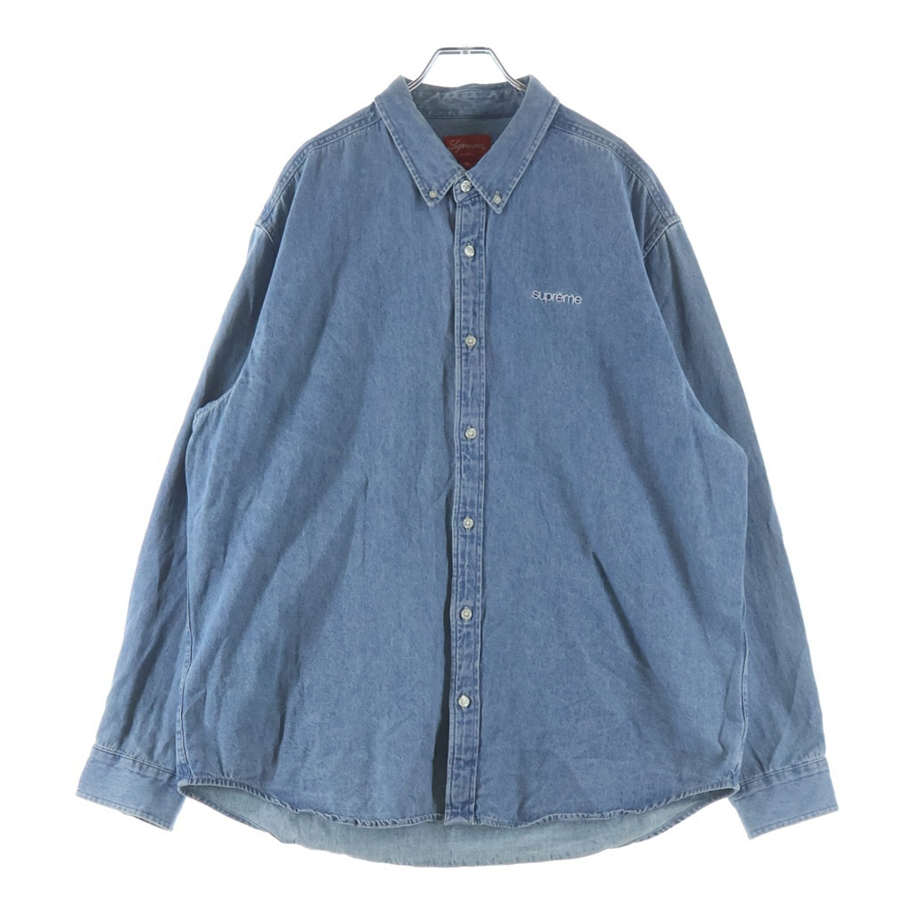 SUPREME(シュプリーム) 20AW Classic Logo Denim Shirt クラシックロゴ刺繍 長袖ボタンダウンシャツ インディゴ