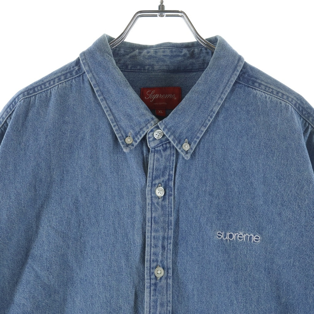 SUPREME(シュプリーム) 20AW Classic Logo Denim Shirt クラシックロゴ刺繍 長袖ボタンダウンシャツ インディゴ