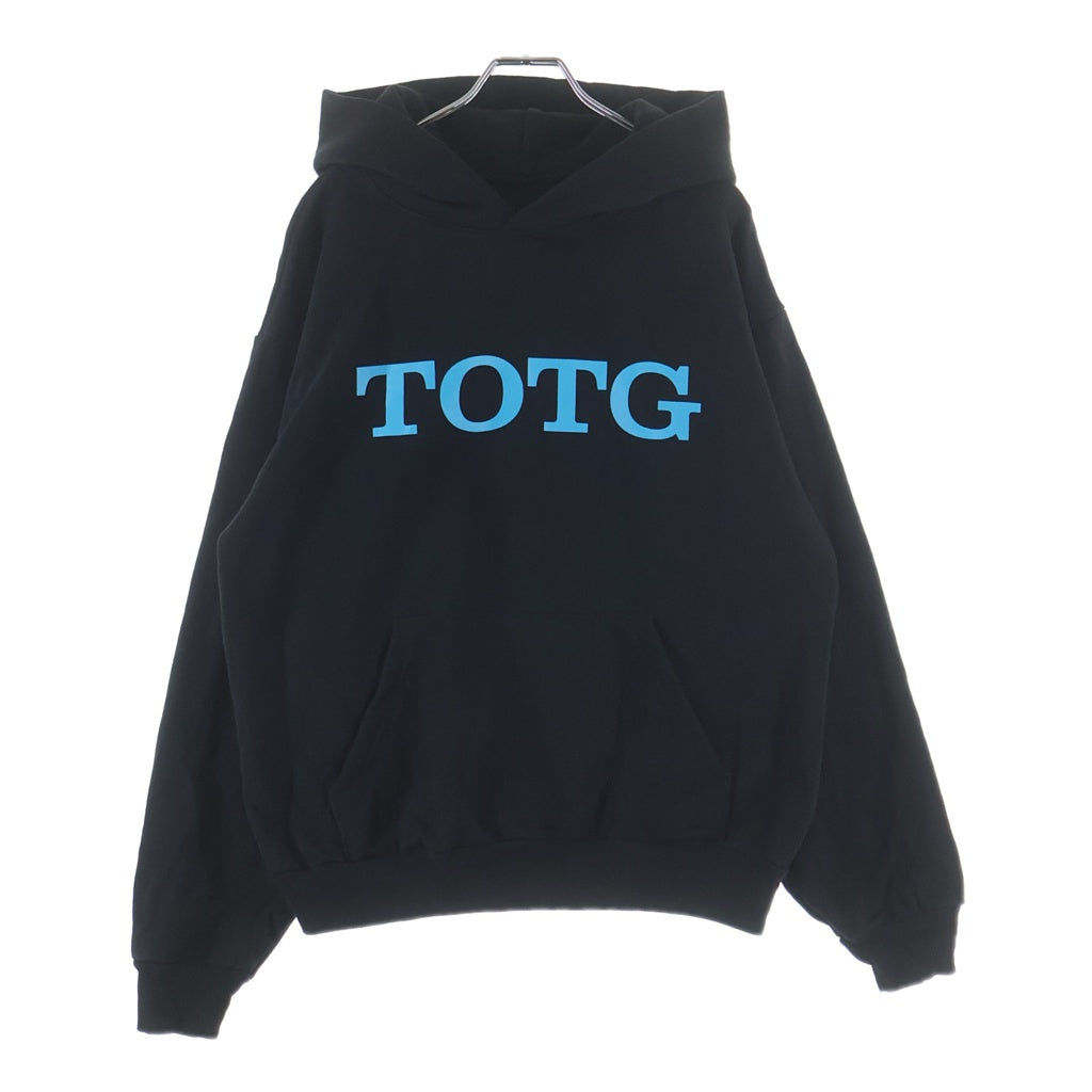 NO BRAND(ノーブランド) TOTG MASHI MASHI LOGO ティーオーティージー マシマシフロントロゴプリント プルオーバーパーカー ブラック