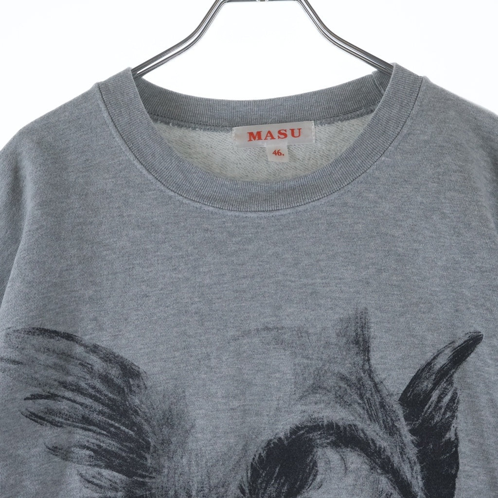 MASU(エムエーエスユー) 24AW SWEET DREAMS SWEATSHIRT スイートドリームス ロゴプリントクルーネック スウェットシャツ グレー MASS-CS0124R