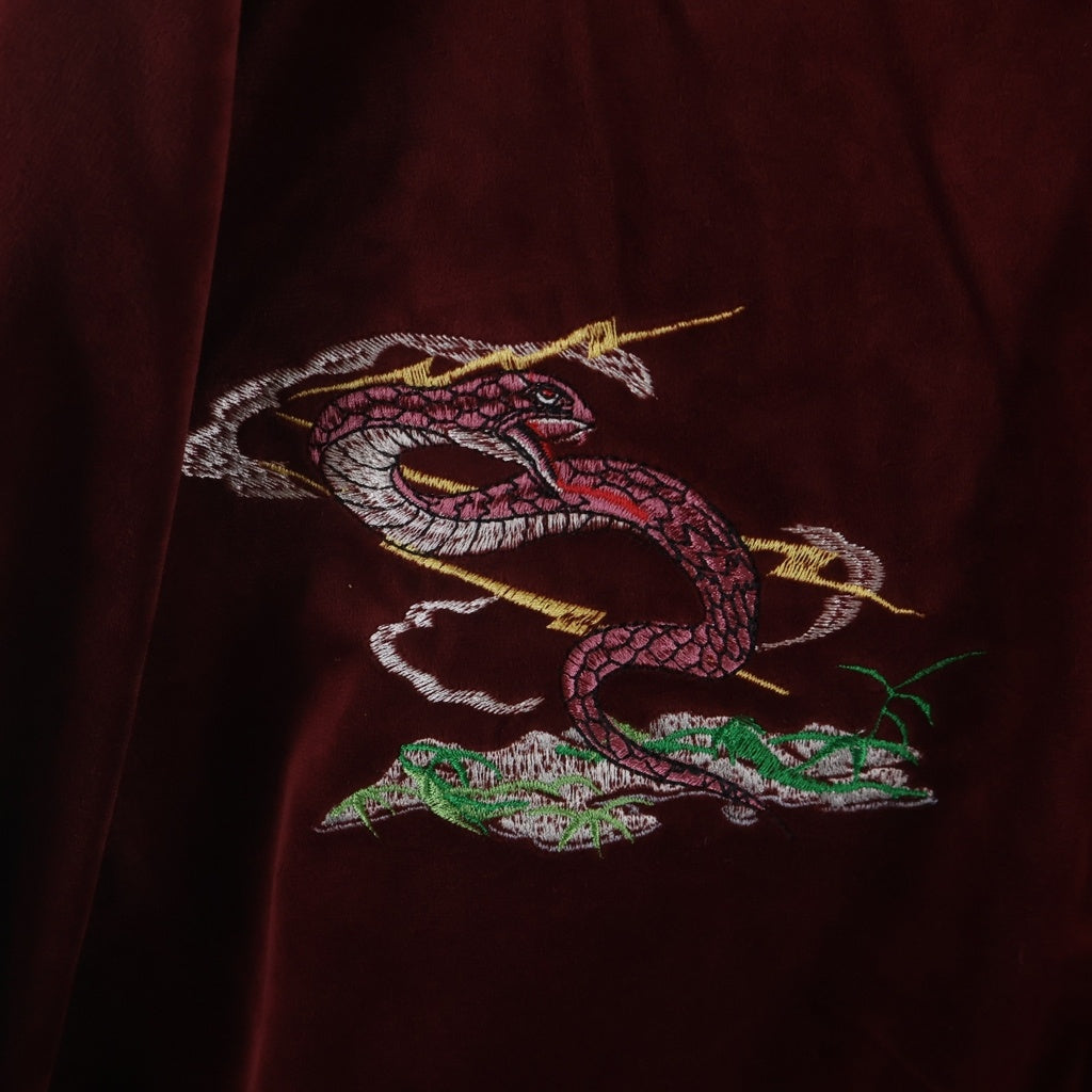 SAPEur(サプール) 25SS ×浜田雅功 リバーシブルジップアップスカジャン アマジャン レッド/エメラルドグリーン