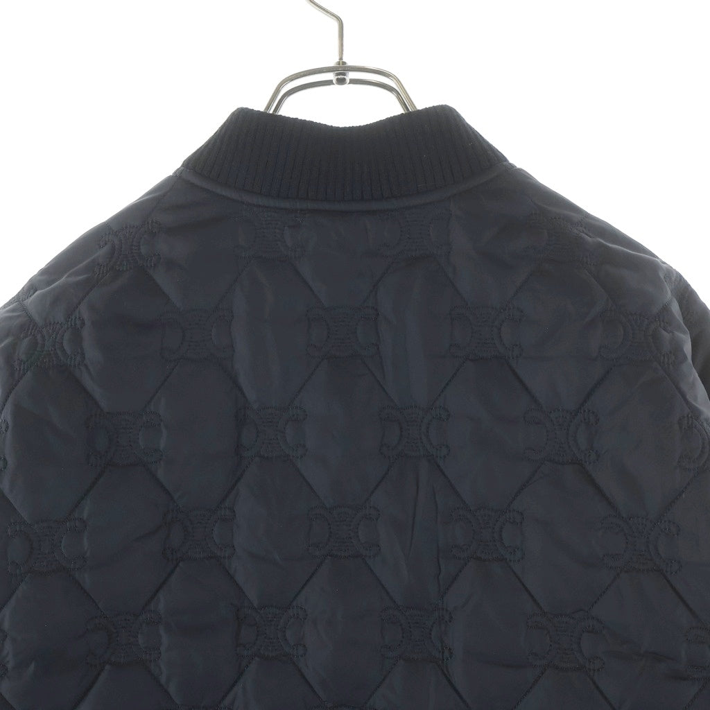 CELINE(セリーヌ) TRIOMPHE TEDDY JACKET トリオンフ モチーフデザイン ジップアップ テディジャケット ブラック レディース RV0G20281.38NO