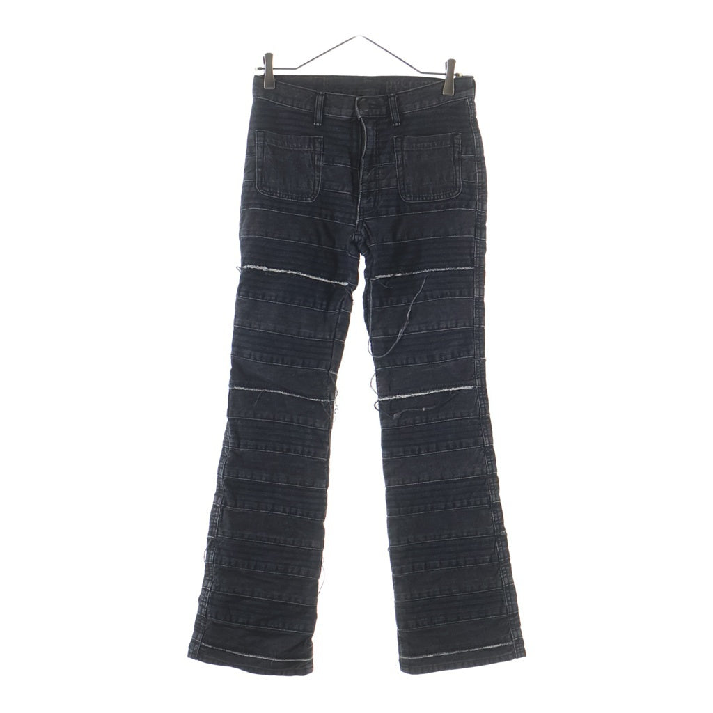 HYSTERIC GLAMOUR(ヒステリックグラマー) ツギハギ スクラッチ フレアデニムパンツ ブラック レディース 01193AP02