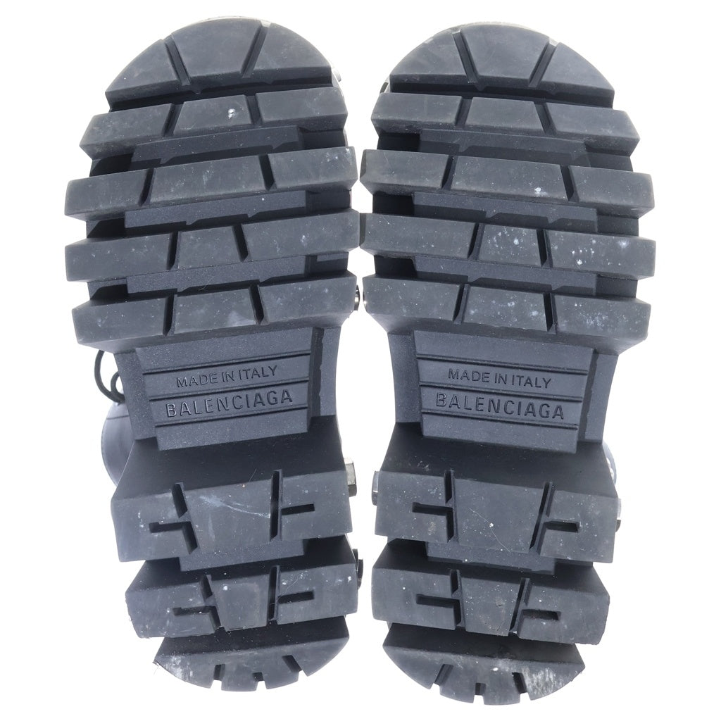 BALENCIAGA(バレンシアガ) Bulldozer ブルドーザー メタルロゴ サイドジップ レースアップブーツ レディース ブラック 671554