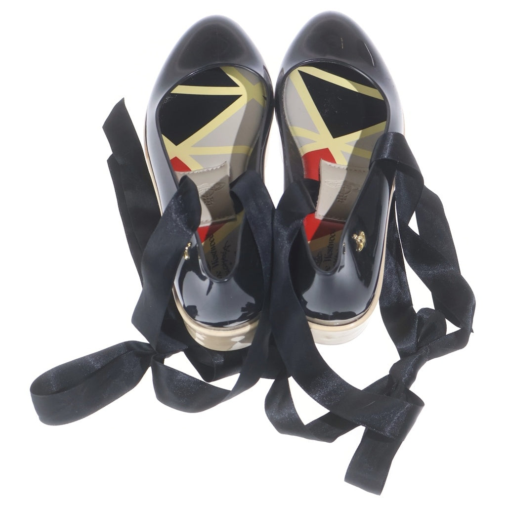 Vivienne Westwood(ヴィヴィアンウエストウッド) ×melissa Rocking Horse Ballerina メリッサ オーブゴールドモチーフ ロッキンホースバレリーナシューズ レディース ブラック US6/23cm 31776