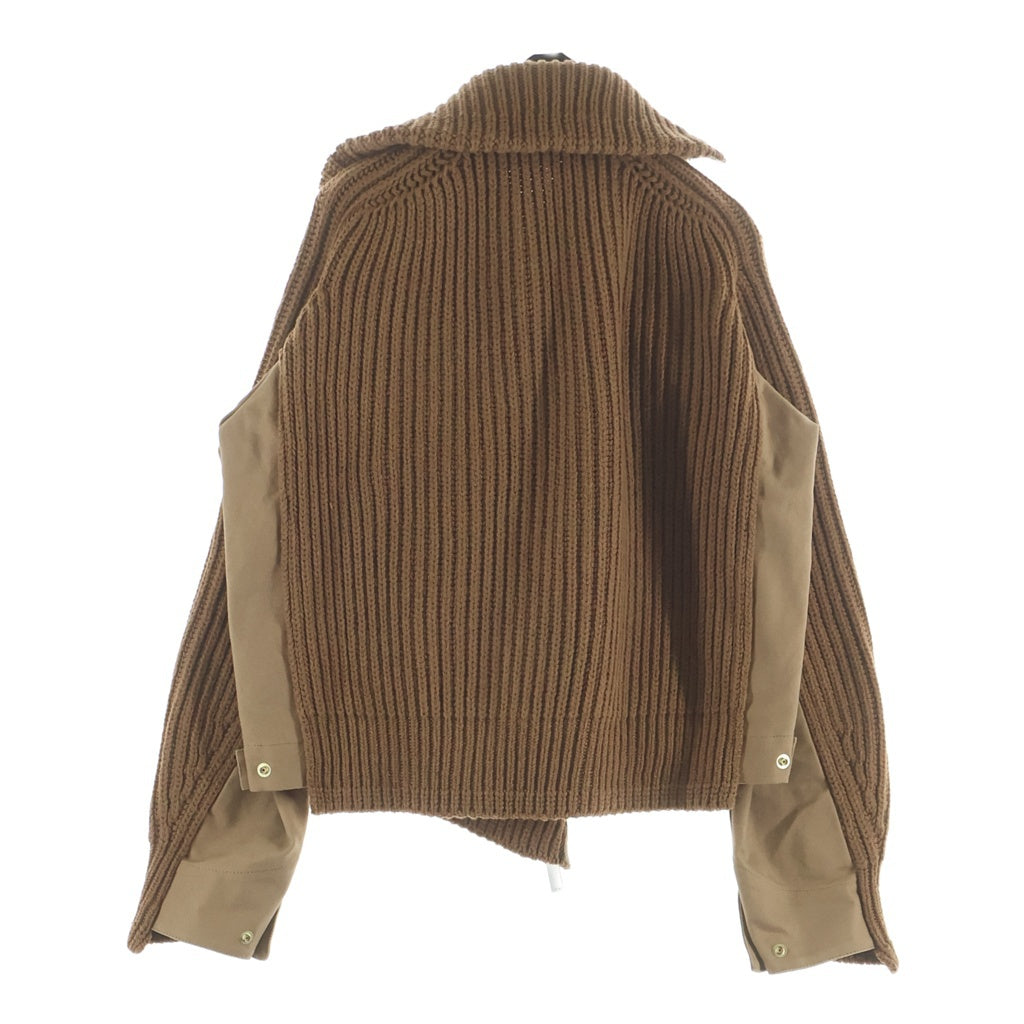 Sacai(サカイ) サカイ 25AW ×カーハートダブリューアイピー ダックウール 異素材ドッキング加工ジャケット ジップアップブルゾン 25-08085