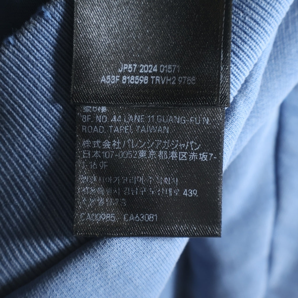 BALENCIAGA(バレンシアガ) DESTROYLAYERD SPORTS HOODIE デストロイ加工 フロントロゴ プルオーバースウェットパーカー フーディー ブルー 818598 TRVH2