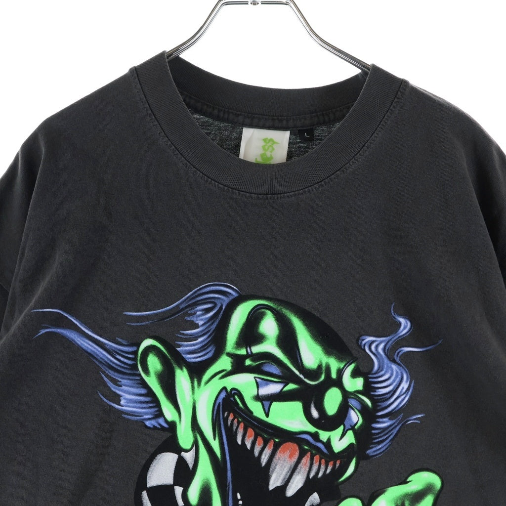Endless Denim(エンドレス デニム) FUNNY CLOWN SHIRT ファニークラウン 両面プリントTシャツ 半袖クルーネックカットソー ブラック