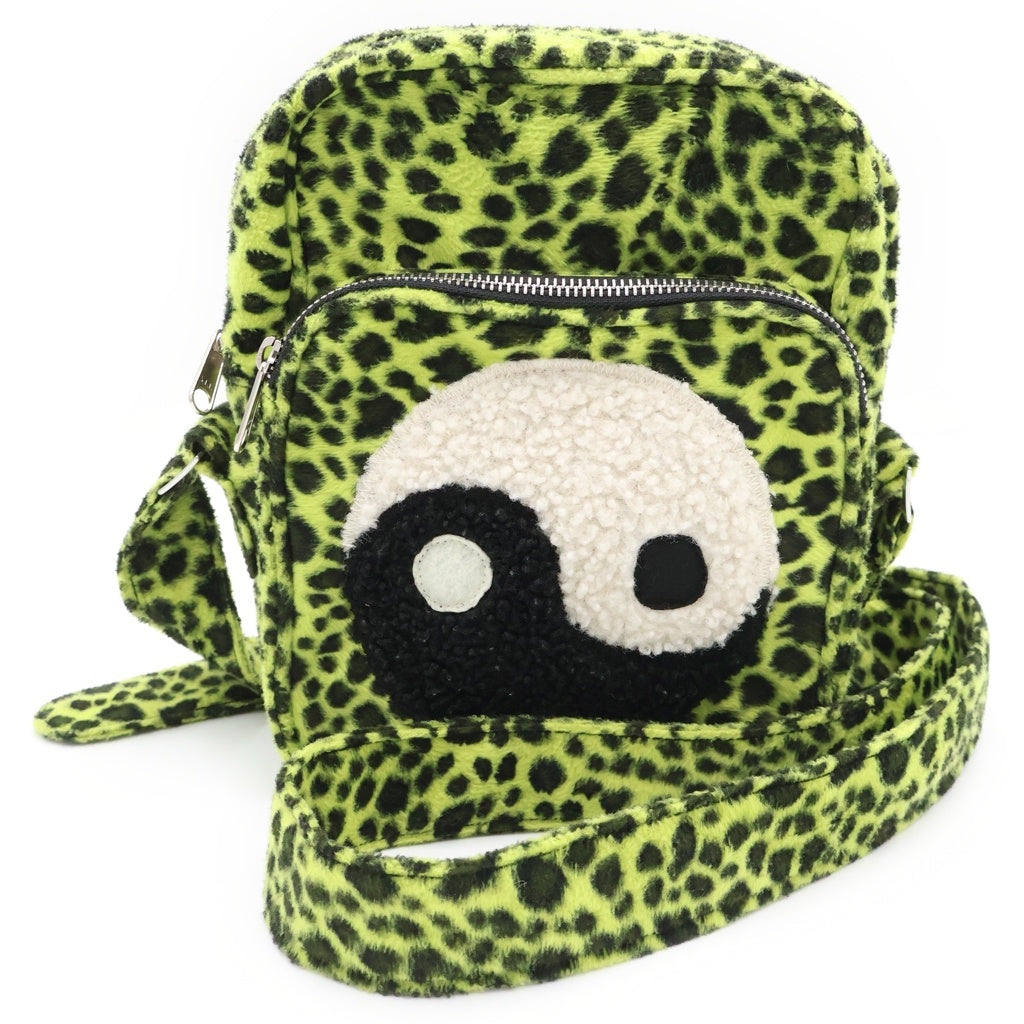 CACTUS PLANT FLEAMARKET CPFM(カクタス プラント フリーマーケット シーピーエフエム) ×HUMAN MADE WAIST BAG ヒューマンメイド レオパード柄 ボアウェストバッグ ショルダーバッグ グリーン/ブラック